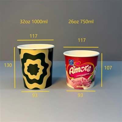 আইসক্রিম জন্য 32oz কাগজ পাত্রে